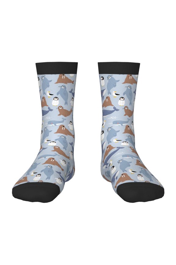 Naloa Seal Fox Seagull Whales Kids Socks Unisex Kids and Toddlers' Crew Socks, ,1 Pairs