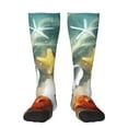 thumbnail image 1 of Naloa Seashell On The Beach Thigh High Socks Extra Long Stretchy Sock Women Over Knee High Opaque Stocking Daily Wear, 1 of 6