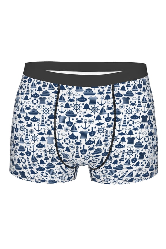 Seaside Primary Color Print Mens Underwear - Boxers for Men, Classic Briefs for Men