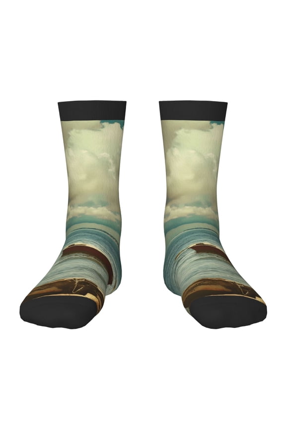 Serene Coastal Blue Sky Kids Socks Unisex Kids and Toddlers' Crew Socks, ,1 Pairs