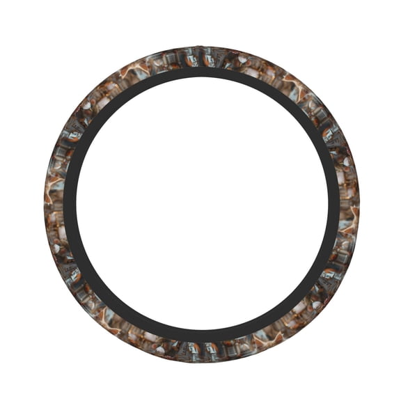 Naloa Serene Kitten Kingdom Elastic Steering Wheel Cover, Auto Steering Wheel Cover 15 Inch, Fit Suvs,Vans Cars,Trucks