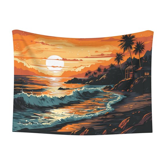 Naloa Serene Ocean Sunset Dog Blanket, 3 Sizes Cat Blanket for Indoor Cats Large Medium Small Dog Gifts-Small
