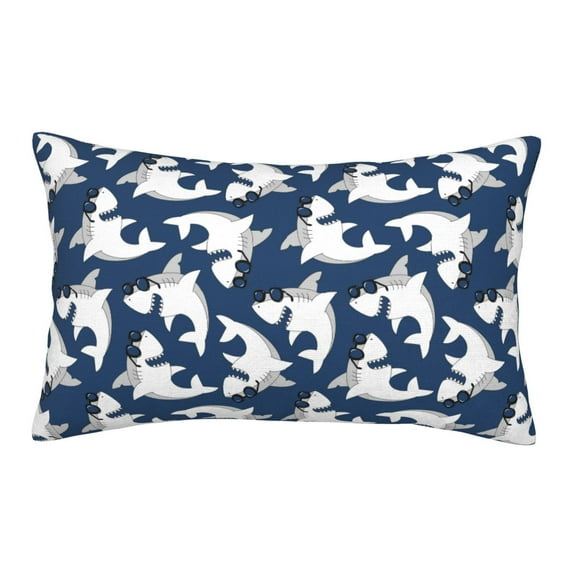 Naloa Shark Pillowcase, Throw Pillowcase, Wrinkle-Free, Stain-Resistant with Hidden Zipper for Bedroom Sofa - 16"x24"