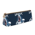 thumbnail image 1 of Naloa Shark Print Leather Pencil Case - Portable Big Capacity Pencil Pouch Organizer Bag Stationery Bag for Work & Office Pencil Pen Case, 1 of 5