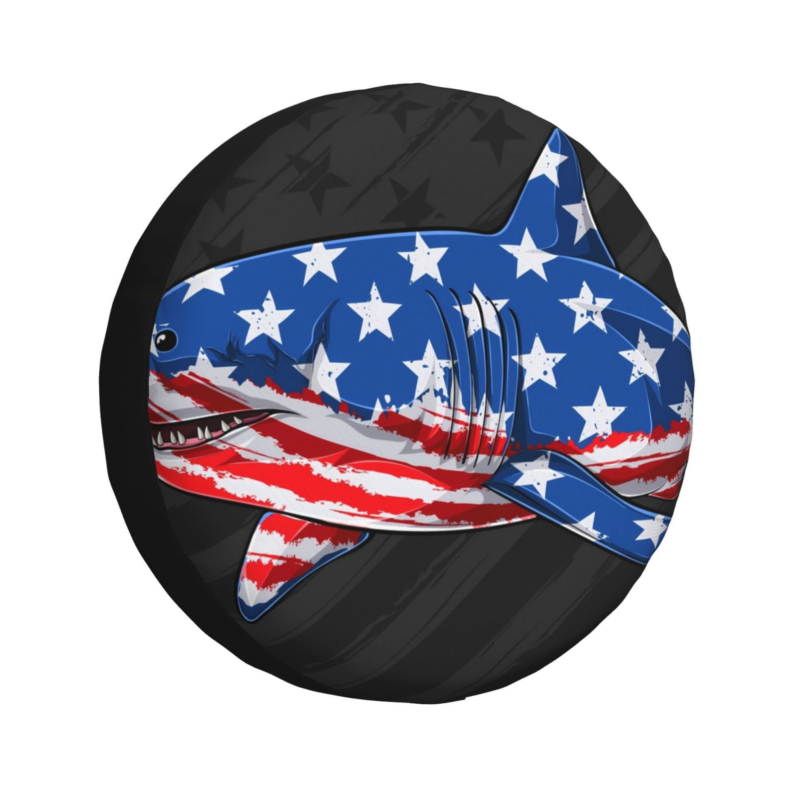USA Flag Spare Tire Cover For RV, Truck & SUV - PVC Leather Waterproof Wheel Protector (Fits 25.6-27.2 Inch Diameter)
