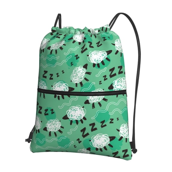 Naloa Sheep Zzz Drawstring Backpack String Bag Cinch Water Resistant for Gym Shopping Sport Yoga