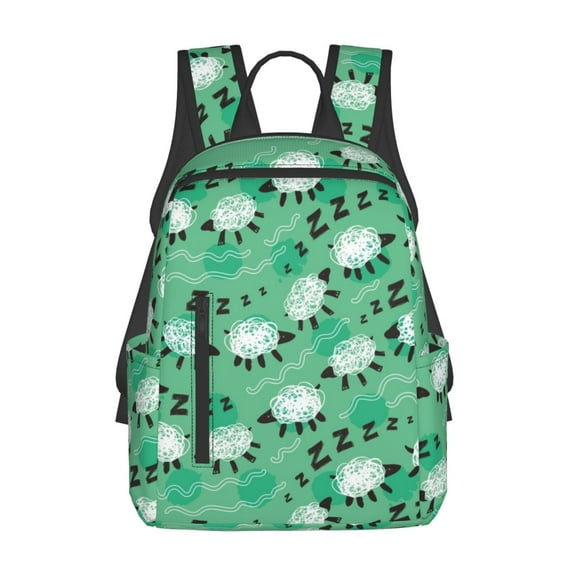 Naloa Sheep Zzz Print Lightweight DayBackpack Suitable for school, work, shopping, travel, etc.