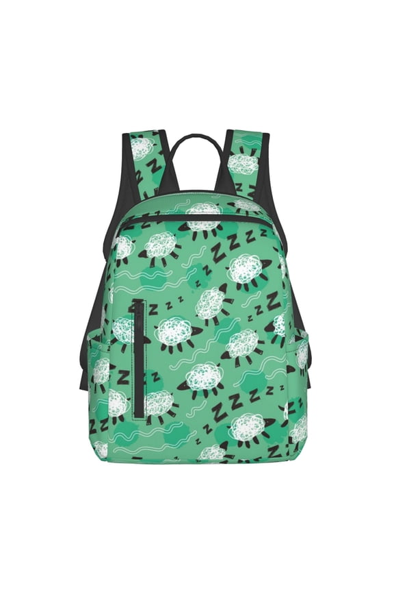 Sheep Zzz Print Lightweight DayBackpack Suitable for school, work, shopping, travel, etc.