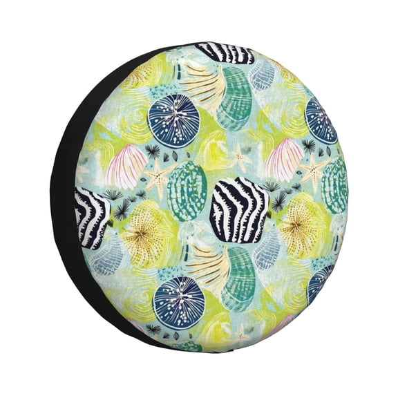 Naloa Shell Clam PVC Leather Spare Tire Wheel Cover for Car Truck SUV Camper Trailer Universal Fit many size14 inch
