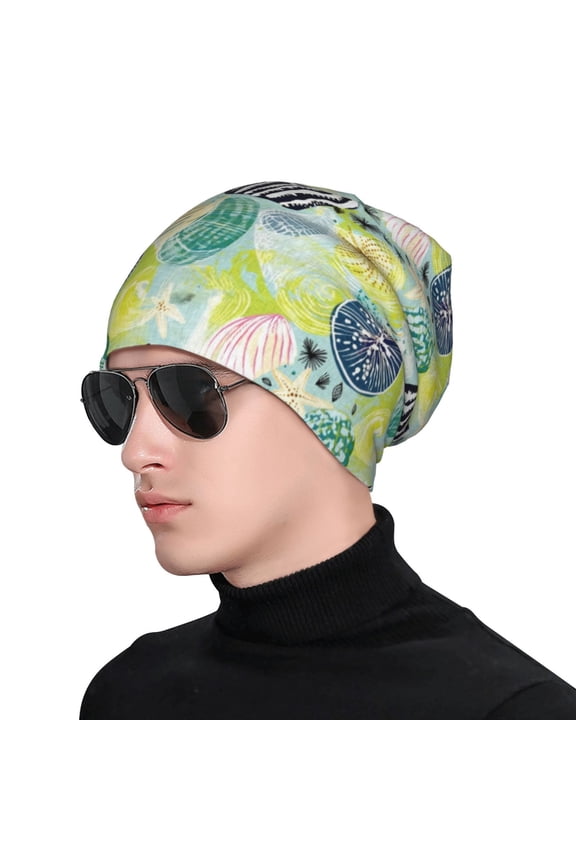 Shell Clam Soft Beanie Hat, Knit Beanie Daily Beanie in Fine Knit for Women Men Winter Travel, Outdoor