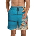 thumbnail image 1 of Naloa Shells and Starfish Men's Beach Shorts, Surfing shorts, Swim trunks, Quick Dry Swim Trunks for Surfing Beach Fun - Medium, 1 of 1