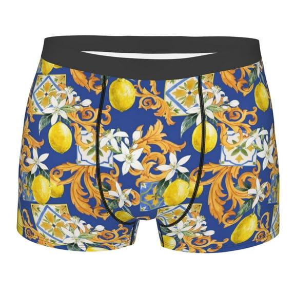 Naloa Sicilian Style Print Mens Underwear - Boxers for Men, Classic Briefs for Men