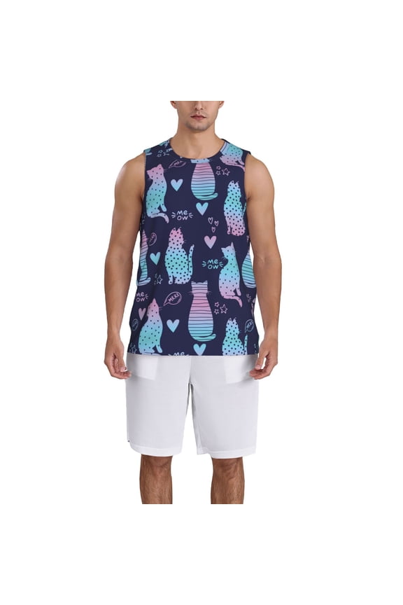 Silhouette Cats Basketball Jersey Reversible Men's Mesh Athletic Sports Shirts Training Practice S-4XL3X-Large