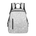 thumbnail image 1 of Naloa Silver Glitter Print Lightweight DayBackpack Suitable for school, work, shopping, travel, etc., 1 of 5