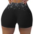 thumbnail image 1 of Naloa Silver Glitter1 Biker Shorts for Women Seamless Scrunch Short Women’s Yoga Shorts for Gym Running Sport Shorts - Small, 1 of 9