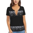 thumbnail image 1 of Naloa Silver Glitter1 Print T-Shirts Short Sleeve V Neck Tees for Women Fashion Tops Trendy Lightweight Soft Casual Summer Outfits Clothes, 1 of 5