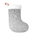thumbnail image 1 of Naloa Silver Mosaic Christmas Stockings Decorations, Xmas Ornaments, DIY Personalized Farmhouse Decor for Home Family Party Tree, 1 of 7