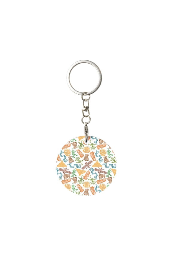 Simple Drawing Print Round Keychain Keychain Key Ring, Key Tag, Key Chain Bulk for Gift Accessories (Round)