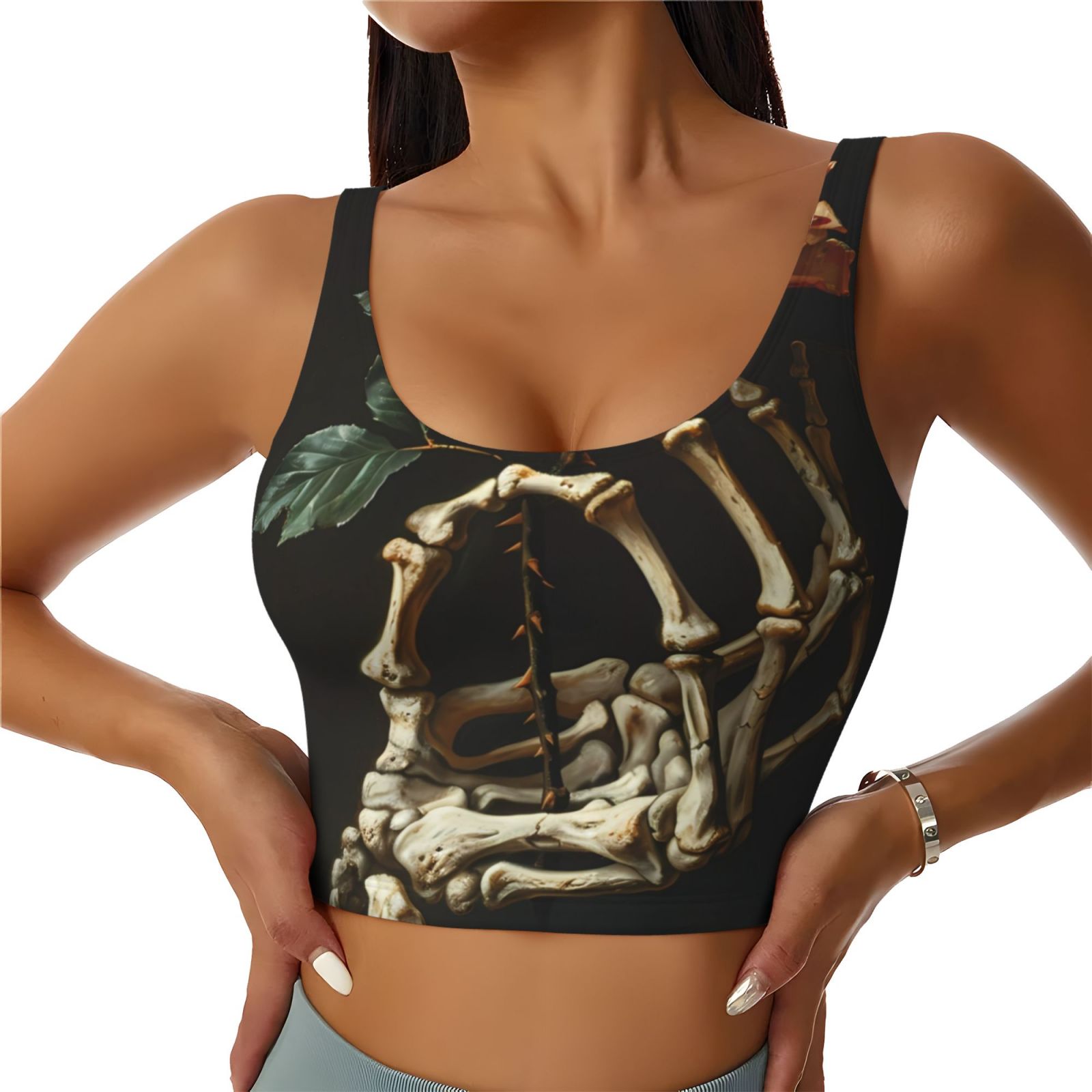 skeleton hand bralette