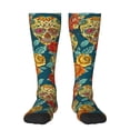 thumbnail image 1 of Naloa Skull And Flowers Thigh High Socks Extra Long Stretchy Sock Women Over Knee High Opaque Stocking Daily Wear, 1 of 6
