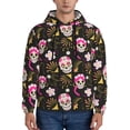 thumbnail image 1 of Naloa Skull Daisy Men's Casual Hooded Collar Drawstring Hoodies Pullover Sweatshirts Casual Long Sleeve Shirts-4X-Large, 1 of 7