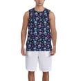 thumbnail image 1 of Naloa Skull Flower Blue Basketball Jersey Reversible Men's Mesh Athletic Sports Shirts Training Practice S-4XL4X-Large, 1 of 6
