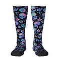 thumbnail image 1 of Naloa Skull Flower Blue Thigh High Socks Extra Long Stretchy Sock Women Over Knee High Opaque Stocking Daily Wear, 1 of 6