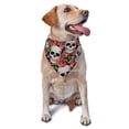 thumbnail image 1 of Naloa Skull and Roses Dog Bandanas 1PC Washable Triangle Dog Scarfs Premium Durable Fabric, for Small Medium Large Dogs and Cats, 1 of 6