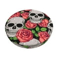 thumbnail image 1 of Naloa Skull and Roses Round Bar Stool Cushion Cover 12-14 inch, Fits Kitchen, Office, Restaurant Chairs - 14 inch, 1 of 7