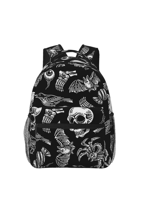 Skull bird bat spider Print Solid Color Tie Formal Necktie for MenSuitable for business, daily life, work