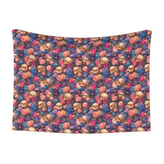 Naloa Skull colorful daisy Dog Blanket, 3 Sizes Cat Blanket for Indoor Cats Large Medium Small Dog Gifts-Medium