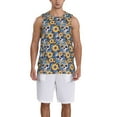 thumbnail image 1 of Naloa Skull daisy yellow blue Basketball Jersey Reversible Men's Mesh Athletic Sports Shirts Training Practice S-4XL3X-Large, 1 of 6