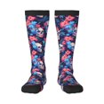 thumbnail image 1 of Naloa Skull flower blue Thigh High Socks Extra Long Stretchy Sock Women Over Knee High Opaque Stocking Daily Wear, 1 of 6