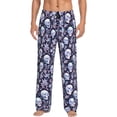 thumbnail image 1 of Naloa Skull flower crystal Pajama Pants Men, PJ Bottoms, Sleep & Lounge Pants-Small, 1 of 6