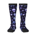 thumbnail image 1 of Naloa Skull flower leaf purple Thigh High Socks Extra Long Stretchy Sock Women Over Knee High Opaque Stocking Daily Wear, 1 of 6