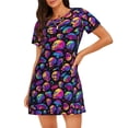 thumbnail image 1 of Naloa Skull rainbow star mushroom Print Women Nightgowns,Womens Loungewear,Short Sleeve Sleepwear,Comfy Ladies Nightdress, 1 of 6
