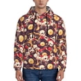 thumbnail image 1 of Naloa Skull record lips Men's Casual Hooded Collar Drawstring Hoodies Pullover Sweatshirts Casual Long Sleeve Shirts-Small, 1 of 7