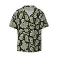 thumbnail image 1 of Naloa Skull with Dollar Men's Loose Fit Cuban Collar Short-Sleeve Shirt with Button-down and Chest Pocket for Everyday Wear Outings - 3X-Large, 1 of 7