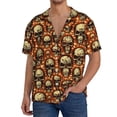 thumbnail image 1 of Naloa Skulls And Hearts Men's Loose Fit Cuban Collar Short-Sleeve Shirt, Hawaiian Shirts, Mens Shirts Casual for Everyday Wear Outings-XX-Large, 1 of 5