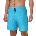 thumbnail image 1 of Naloa Sky Blue Glitter Print Men Swim Trunks with Compression Liner ,Board Shorts,Men's Swim Shorts with Drawstring and Elastic Waistband-X-Large, 1 of 6