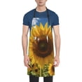 thumbnail image 1 of Naloa Sky Golden Sunflower Field Apron Kitchen Aprons with Pockets for Women Men Chef, 1 of 8