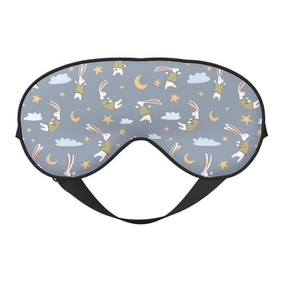 Naloa Sleep Rabbit Print Sleep Mask for Sleeper, Light Blocking Sleeping Eye Mask for Women Men, Eye Shade with Adjustable Strap for Travel, Nap,Meditation