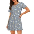 thumbnail image 1 of Naloa Sleep Rabbit Print Women Nightgowns,Womens Loungewear,Short Sleeve Sleepwear,Comfy Ladies Nightdress, 1 of 6