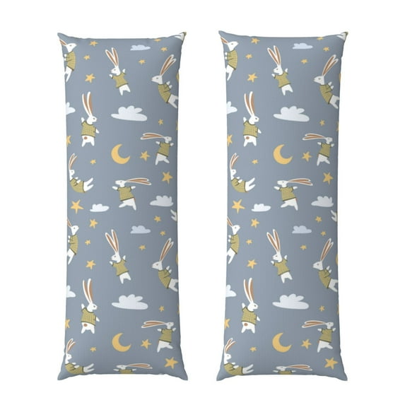 Naloa Sleep Rabbit Super Soft 20x60 Body Pillow Case,Long Side Hidden Zipper(PILLOWS ARE NOT INCLUDED)