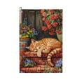 thumbnail image 1 of Naloa Sleeping Cat Flowers Golf Towel Golf Gift for Men and Women Golf Towel with Carabiner Clip to Quickly Remove Mud, Dirt and Sweat, 1 of 8