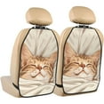 thumbnail image 1 of Naloa Sleeping Cat In Blanket 2Pcs Anti-Kick Back Seat Cover Kick Mat, Car Seat Protector with 3 Storage Pockets, 1 of 8