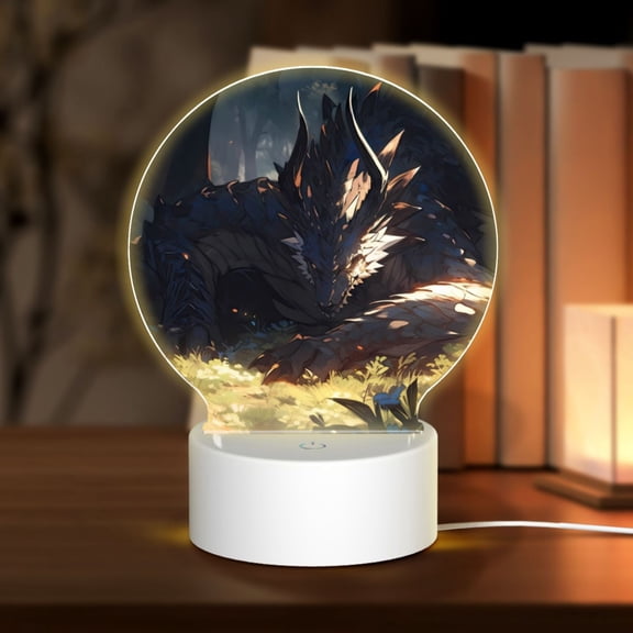 Naloa Sleeping Dragon In Forest Acrylic LED Night Light Custom LED Lights Personalized Nightlight Customized Gifts for Family Couples Friends