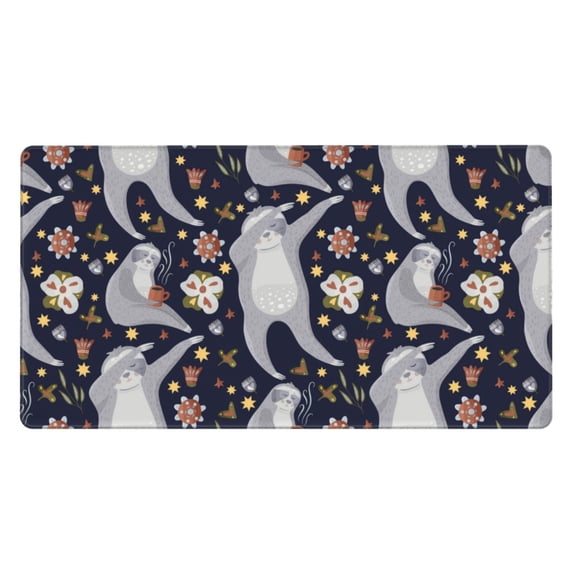 Naloa Sloths Dancing Gaming Mouse Pad Large Mouse Mat Long Extended Desk Pad Non-Slip Rubber Mice Pads Stitched Edges Thin Pad (16x29.5 Inch)