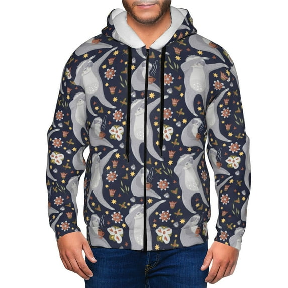 Naloa Sloths Dancing Men’s Hoodies, Zip up Hoodie, Sweatshirts,Hoodies for Men Sizes S-3XL-Small