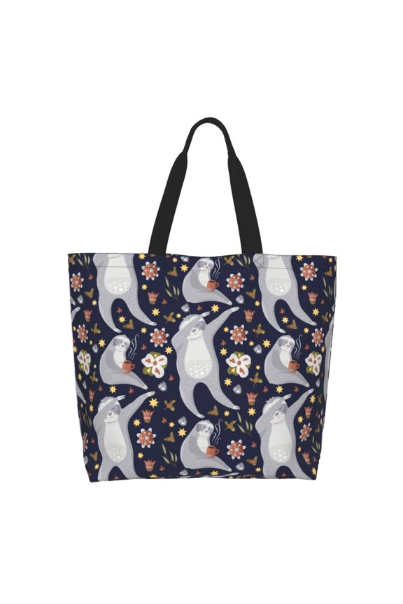 Sloths Dancing Tote Bag for Women Large Capacity Shoulder Bag for College Work Travel Shopping